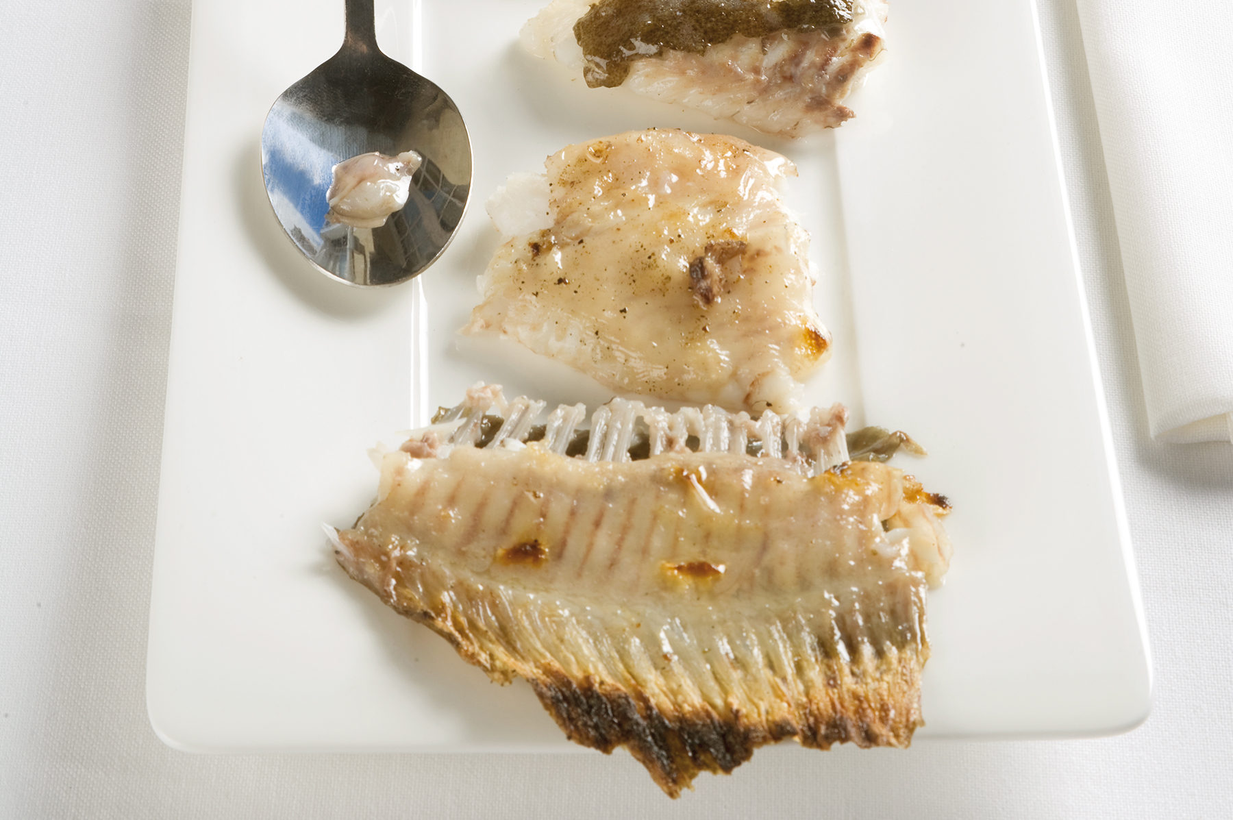 The grilled turbot, served